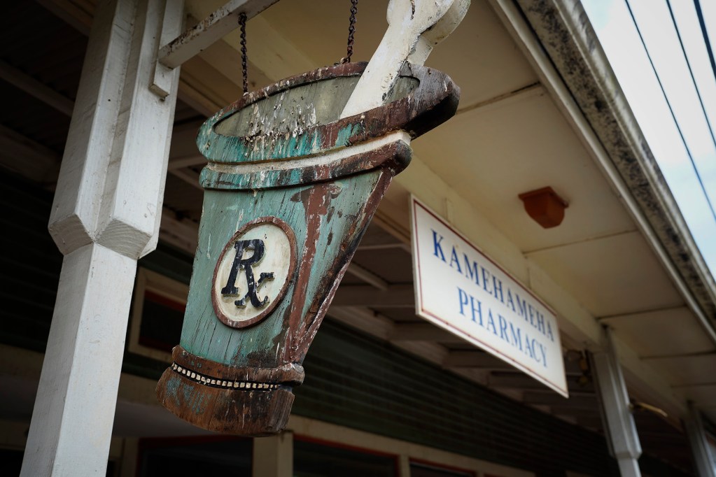 Kohala’s last drug store, Kamehameha Pharmacy, is closed, photographed Thursday, June 18, 2026, in Kapaʻau. The pharmacist of Hawaiʻi Island’s rural north shore drug store is retiring. (Kevin Fujii/Civil Beat/2026)