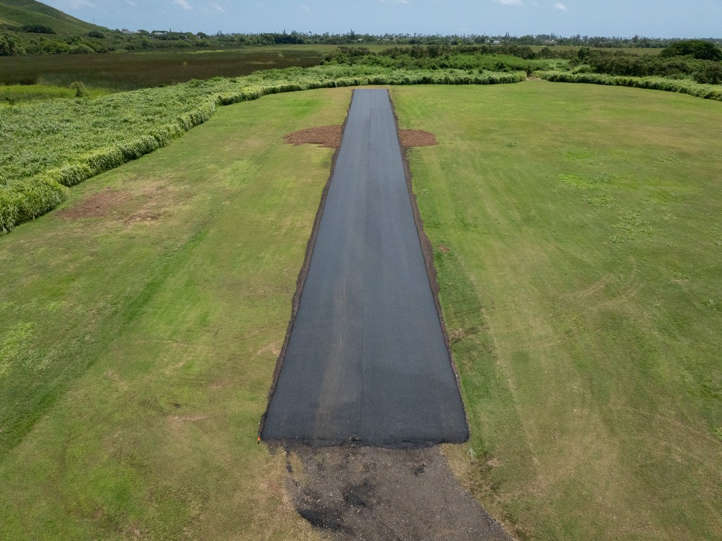 Kawainui R/C Air Model Field in Kailua had its runway repaved. It was photographed June 19, 2026. (Craig Fujii/Civil Beat/2026)