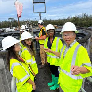 Hawaiʻi Community College students at the Hilo Wastewater Treatment Plant.