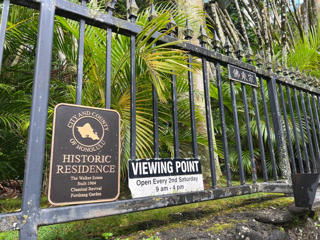 The former Walker Estate is now owned by an affiliate of a Taiwanese Buddhist sect. The owner can claim a 100% property tax exemption by complying with certain conditions including providing visual access one day per month.