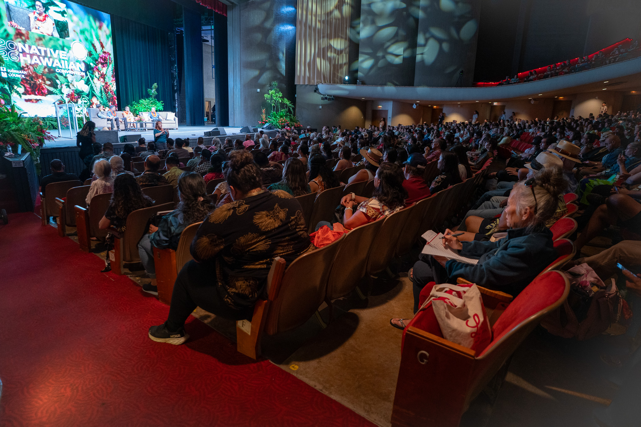 Attendees to Native Hawaiʻian Convention packed Blaisdell Center July 21, 2026. (Craig Fujii/Civil Beat/2026)
