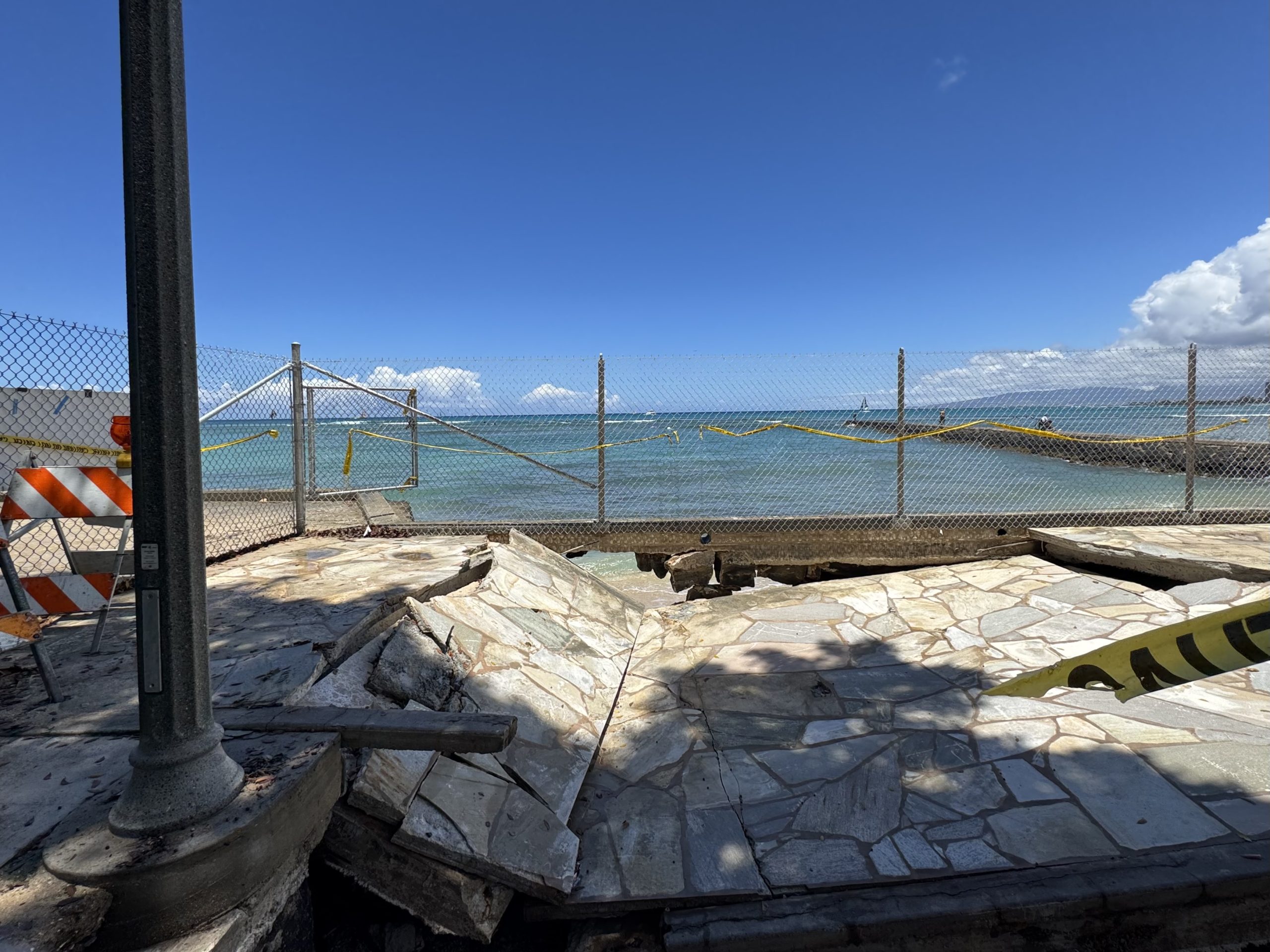 Not Again! Another Sidewalk Collapse Next To Barefoot Beach Cafe