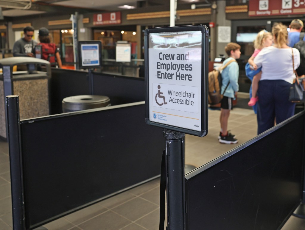 The wheelchair-accessible entrance to the TSA security checkpoint at Hilo International Airport. Photo by Tim Wright / newsphotoshawaii.com