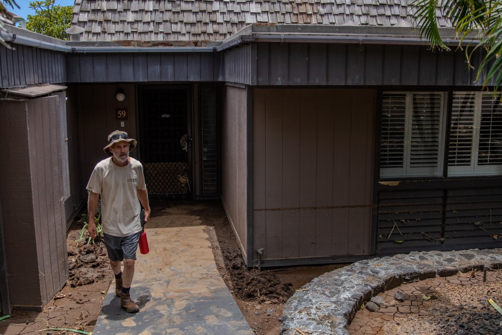 Homes were flooded at Colony One condos at Punaluʻu, near Black Sand Beach and have been without elextricty or water since Saturday. It's going to take months to get water and sewage back up and running, according to Jeff Silva, president of the owners association.