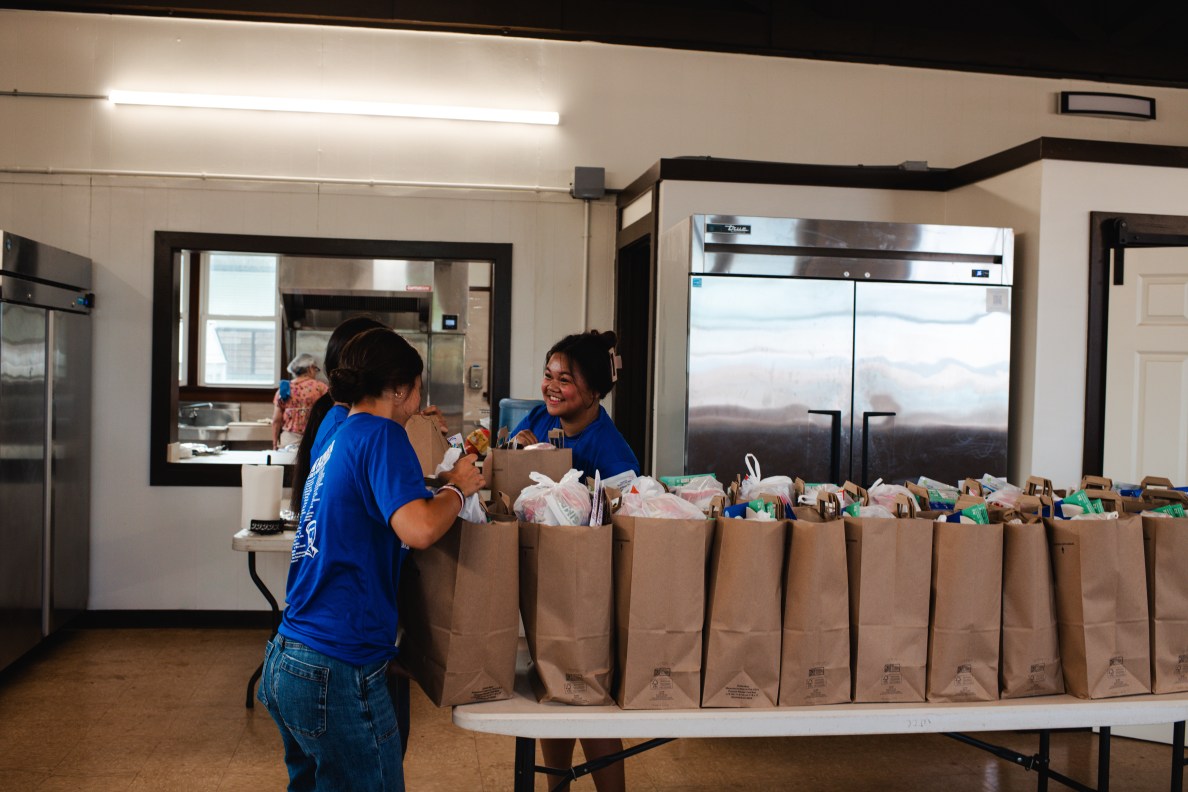 Kekaha, Hi - September 30, 2026: About 40 teenagers, adults and kūpuna, or elders, helped with the food distribution at the Westside Christian Center. They expected to pass out 300 bags over the next two hours, more than double the amount the church and area nonprofit E Ola Mau normally do at their monthly food giveaways. Akasha Rabut for The Guardian