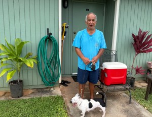 Joseph Naka‘ahiki, who has lived at Kekaha Ha‘aheo for five years, said he’s frustrated by the Hawai‘i Housing Authority’s slow response to fully fix damage caused by Hurricane Lowell.