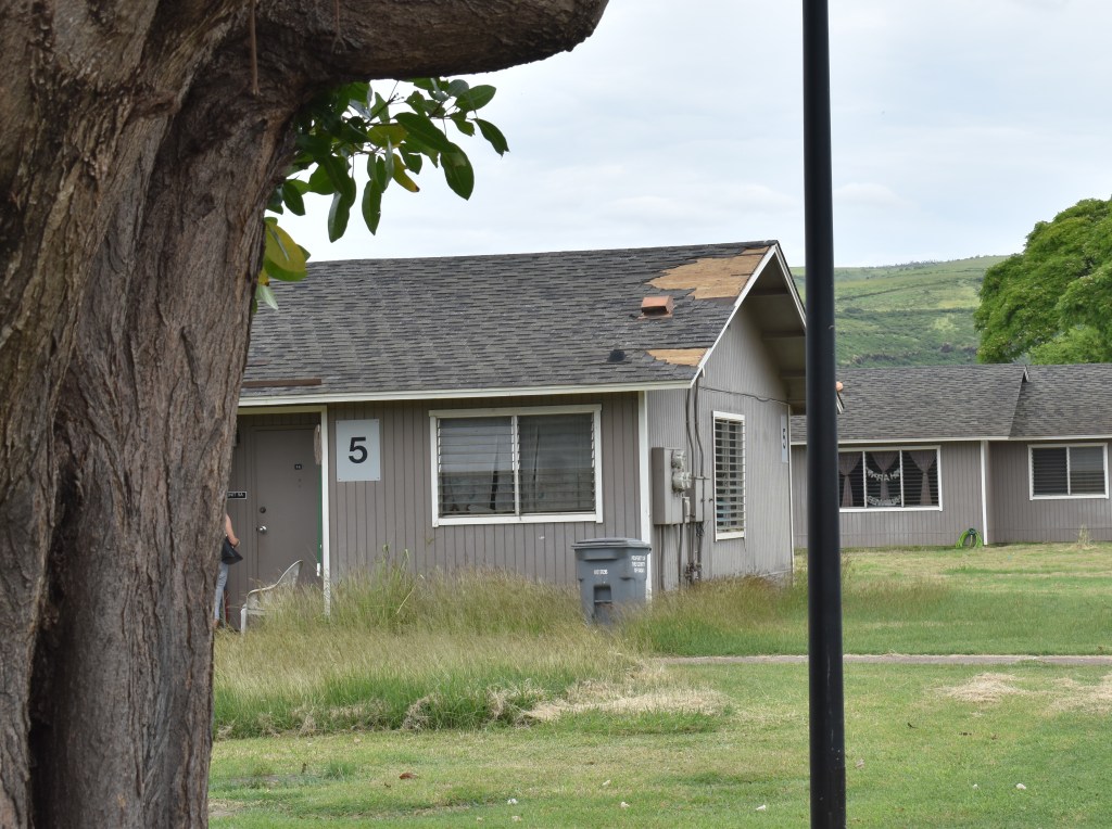 Hurricane Lowell stripped away some of the shingles from the roof of a building at Kekaha Ha‘aheo.